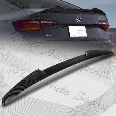 Para 2019-2024 Volkswagen Jetta W-Power asa spoiler porta-malas estilo V pintado em carbono - Imagem 1 de 4