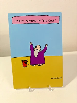 Novelty Greeting Card Moses Parting the Big Gulp John Callahan Noble Works - Image 1 of 4