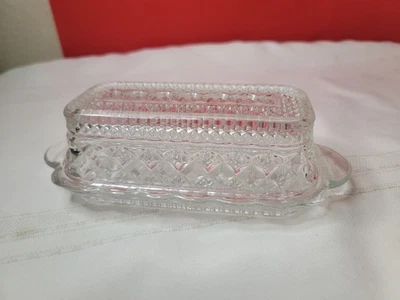 1 prato e tampa de manteiga em bastão de 1/4 lb vidro transparente Anchor Hocking WEXFORD - Imagem 1 de 4