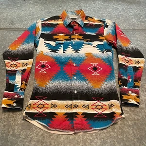 Vintage Panhandle Slim USA Western Shirt Mens Medium 15-34 Aztec Southwestern - Picture 1 of 8
