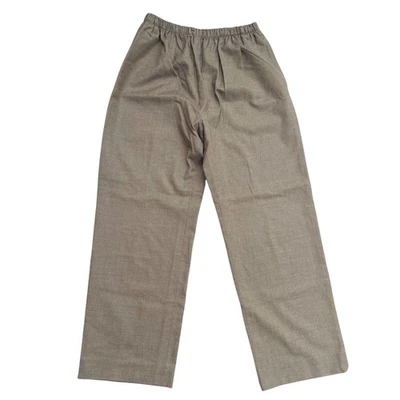 Calça Eskandar tamanho 2 lã bronzeada cashmere mistura elástica puxar flanela perna larga - Imagem 1 de 2