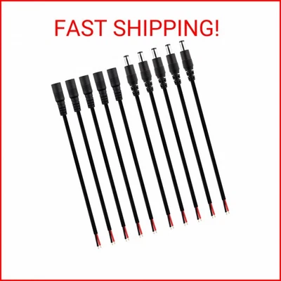 SIM&NAT DC Barrel Power Plug Pigtail Cable, 2.1mm x 5.5mm Male Female Barrel Jac - Image 1 of 2