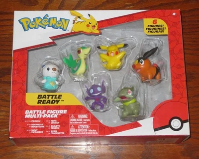 Pokemon Battle Ready Figure 6 Pack Pikachu Oshawott Snivy Tepig Sableye Axew New - Image 1 of 2