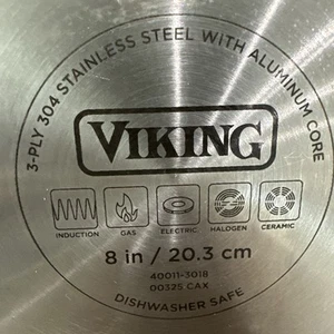 Viking Bratpfanne Pfanne 8" 3-lagig Edelstahl 18/8 mit Aluminiumkern - Bild 1 von 7