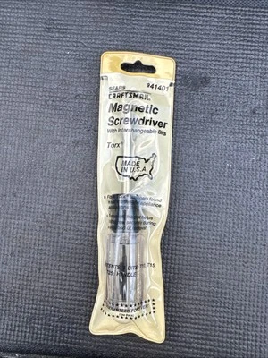 Sears Craftsman NOS USA  41401 Magnetic Bit Screwdriver 4 Torx Bits RARE - Image 1 of 4