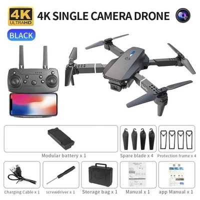 E88 Pro WIFI FPV Drone Wide Angle HD 4K 1080P Camera Height Hold RC Foldable New - Image 1 of 4