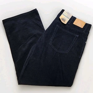 Pantalones de mezclilla antiguos azul marino famosos nuevos con etiquetas pantalones de pana calce relajado sueltos para hombre 38x34 - Imagen 1 de 14