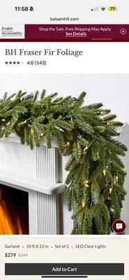 Guirnalda Balsam Hill con luces LED ENVÍO GRATUITO Foto 1 de 4