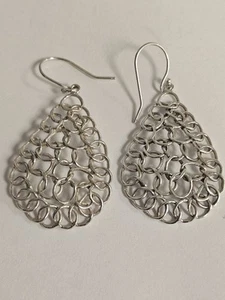 Silpada Sterling Silver Teardrop Mesh Wire Earrings W1519 - Picture 1 of 7