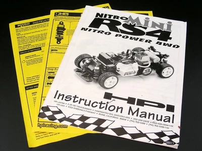 Vintage 1998 HPI 1/10 NITRO MINI RS4 Original User's Guide Instructional Manual - Image 1 of 4