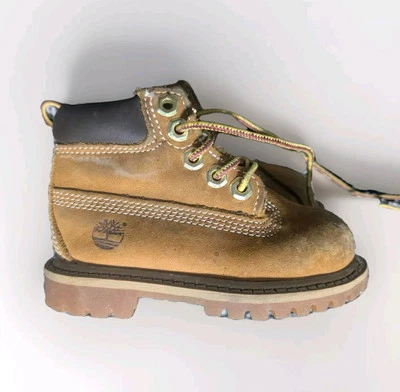 Timberland Niños Botas de Trabajo Exterior Tostado Niño Pequeño Talla 4.5 Cuero Con Cordones Trigo Foto 1 de 4