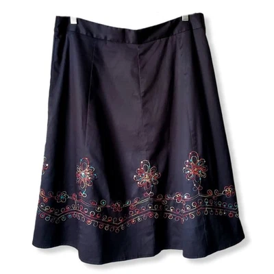 Falda De Colección Para Mujer Años 90 Miss Chievous Circular M Negra Lentejuelas Acampanadas Algodón Retro Boho Foto 1 de 4