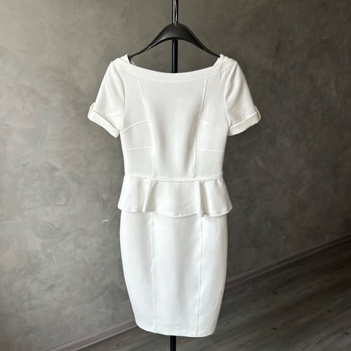 Abito peplo Burberry London bianco manica corta 8