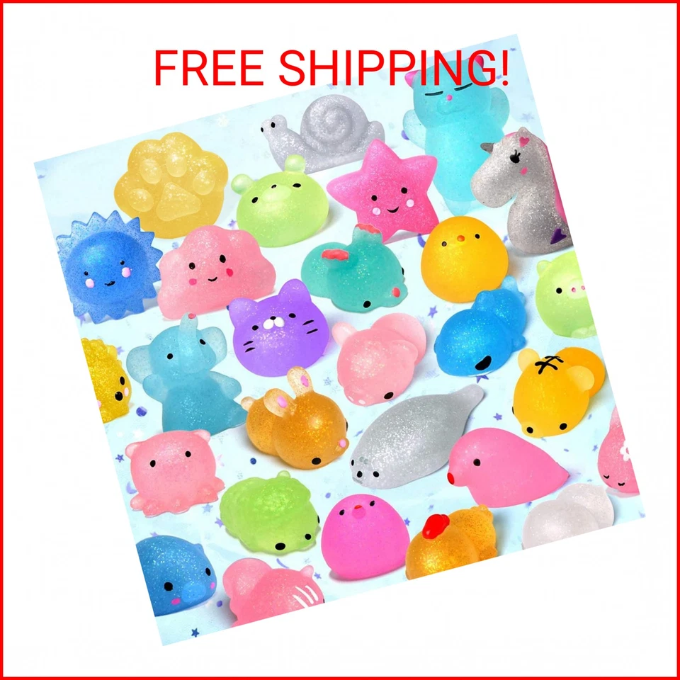 Ludilo Mochi Animal Squishies Toys 2nd Generation Glitter Squishy