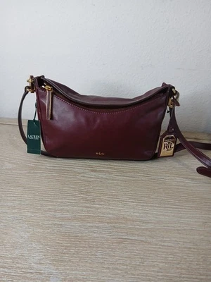 Lauren Ralph Lauren Womens Bramfield Cait Crossbody Handbag Leather Signature - Image 1 of 4