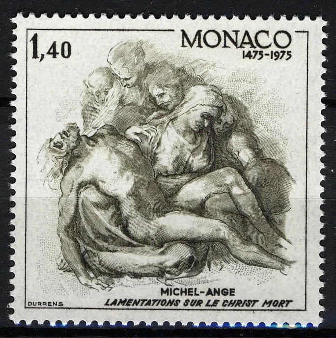 Mónaco 1975, Miguel Ángel 500 cumpleaños en estado bastante bueno MNH, Mi 1188 Foto 1 de 1