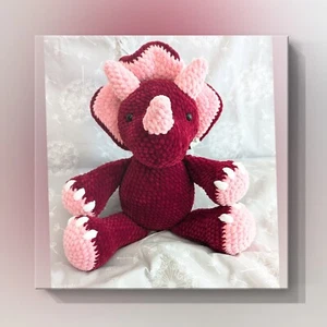 Amigurumi Triceratops Dino Dinosaurier Kuscheltier Plüschtier Stofftiere - Bild 1 von 6