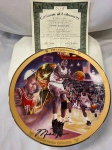 MICHAEL JRDAN 91 CHAMPS COMMEMORATIVE PLATE WITH COA MINT - Picture 1 of 2