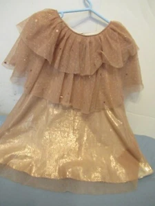 P44 Girls Size 4 Velvet & Tweed Fully Lined gold and Muave Dress - Picture 1 of 6