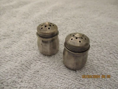 Salero + pimentero individual Art Deco vintage de plata de ley Foto 1 de 4