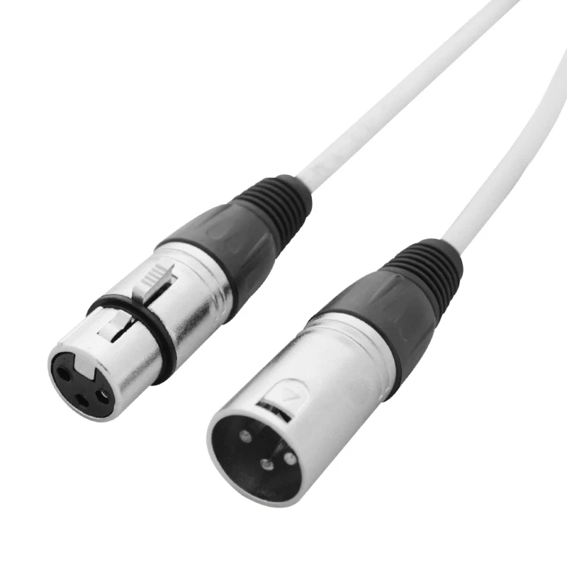LEDJ 10m 3 Pin Male to Female White DMX Cable Lead (White Sheath)