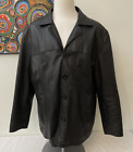 Torus Soft Leather Jacket   Mens Black Long Sleeved Collared Front Buttons   Xl