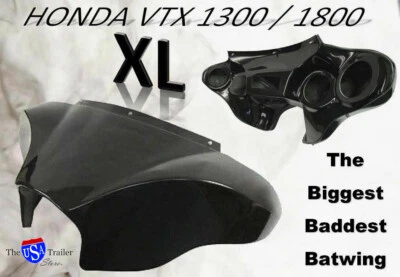  XL BATWING FAIRING for HONDA VTX WINDSHIELD C R S 18001300 BAGGER 4X5 1/4 SPKS  Foto 1 de 4