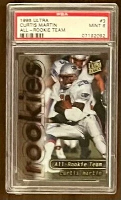 1995 CURTIS MARTIN RC PSA 9 Ultra All-Rookie Team #3, HOF; Pop 1 of 15 - Image 1 of 2