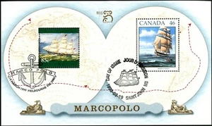 Mini hoja Marcopolo 1999 Australia-Canadá edición conjunta goma completa CTO fina usada - Imagen 1 de 1