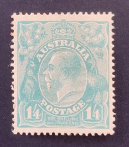 Australia 1914 KGV Single Watermark 1/4 Turquoise - UHM - Picture 1 of 2