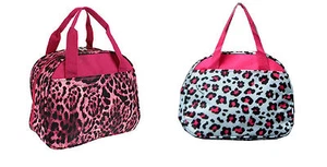 Leopard Lunchbox Cheetah Insulated School Work Girls Lunch Box Bag Pink Blue - Picture 1 of 2