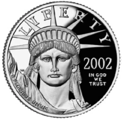 2002 W American Eagle $50 Proof Platinum Coin 1/2 Ounce low mintage - Image 1 of 4