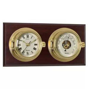 Juego Reloj y Barómetro Fundiciones Latón Macizo CL12 - Imagen 1 de 1