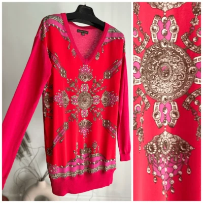 Marchesa Voyage шелк шерсти комбинация блузка свитер розовый красный средний - Изображение 1 из 4