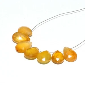Carnelian Faceted Pear Beads Briolette Natural Loose Gemstone Making Jewelry - Picture 1 of 3