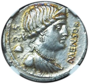Ancient Roman Republic 76-75 L. Farsuleius Mensor AR denarius NGC AU 5/5 - Picture 1 of 5