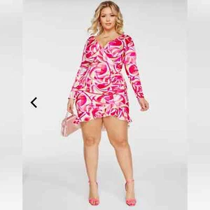 Fashion to Figure NWT pink ruffle party dress mini spring wedding fun - Picture 1 of 11
