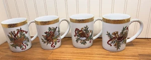 Royal Gallery Gold Buffet Christmas Mugs Cups Musical Instruments Set of 4 - Picture 1 of 10