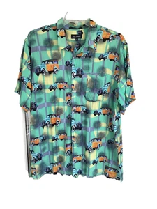 Marc Edwards Shirt XXL Hawaiian Short Sleeve Woody Wagon  Print Camp EUC - Picture 1 of 7