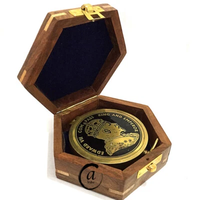 EDWARDIAN PRINTED COMPASS NAUTICAL GPS DIRECTION MARITIME SAILOR Valentine - Image 1 of 4