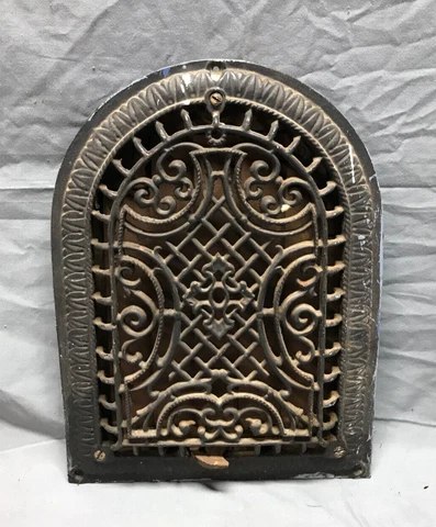 Antique Cast Iron Arched Top Wall Register Heat Grate 8x12 Maltese Cross 213-23B Cover