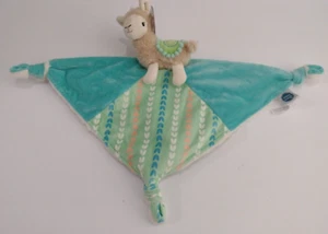 Mary Meyer LLAMA  Security Blanket Llama Baby Aqua Lovey NWT Knotted Ends - Picture 1 of 6