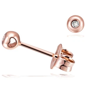 Pendientes Goldmaid 375 Oro Rojo Solitario 2 Brillantes 0,02 ct. SI/H NUEVO - Imagen 1 de 3