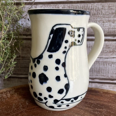 Taza de café DÁLMATA té hecha a mano cerámica arte artesanal perro amante regalo Foto 1 de 4