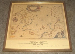 ROYAL VIKING SUN VINTAGE ARTIC CIRCLE CROSSING MAP PASSENGER BUY CAPTAIN SIGNED. - Picture 1 of 8