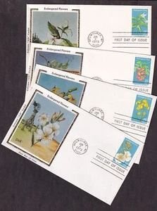 1979 Endangered Flora plants Sc 1775 to 1786 1786a FDCs Colorano silk set of 4 - Picture 1 of 2