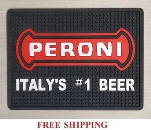 PERONI ITALY'S #1 BARRA DE CERVEZA ESTERA DE DERRAME MONTAÑA RUSA DE GOMA Aprox. 12" x 9" NUEVO - Imagen 1 de 1