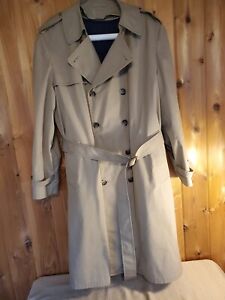 London Fog By Greenwood Mens Overcoat Brown Pockets Collared 48 Long Plush Liner