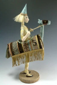 Bambola artistica in tessuto modello tutorial classe "Whoa Nellie" di Cindee Moyer - Foto 1 di 3