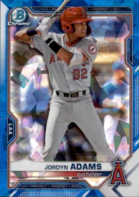 2021 BOWMAN CHROME CARD SAPPHIRE JORDYN ADAMS LOS ANGELES ANGELS #BDC-32 - Image 1 of 2
